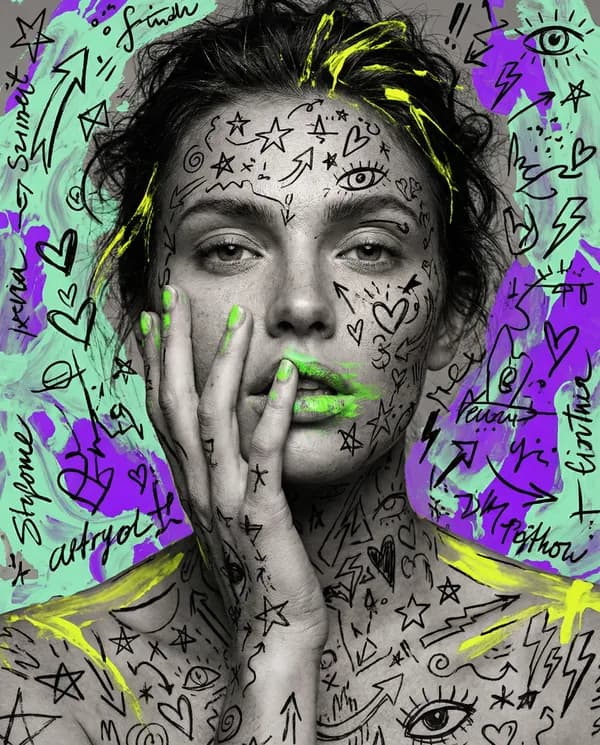 Pop Art Doodle Portrait