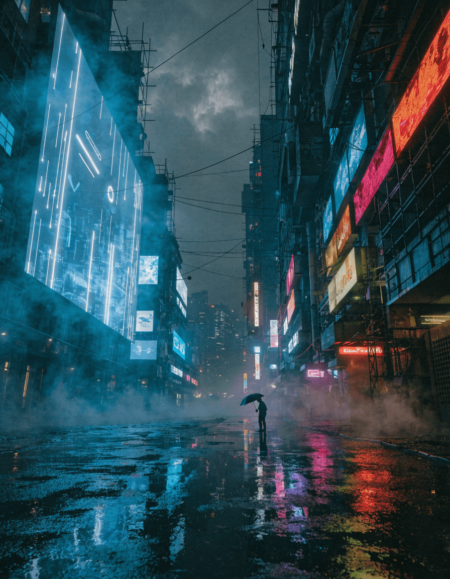 Rain-Soaked Alley