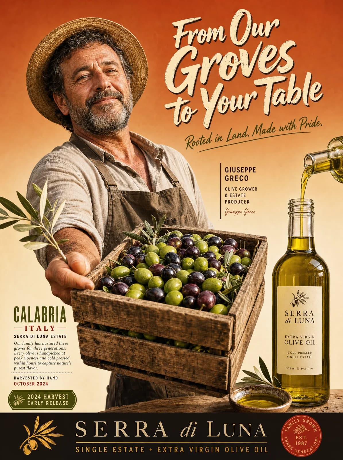 Olive Harvest — Farm-to-Table Poster