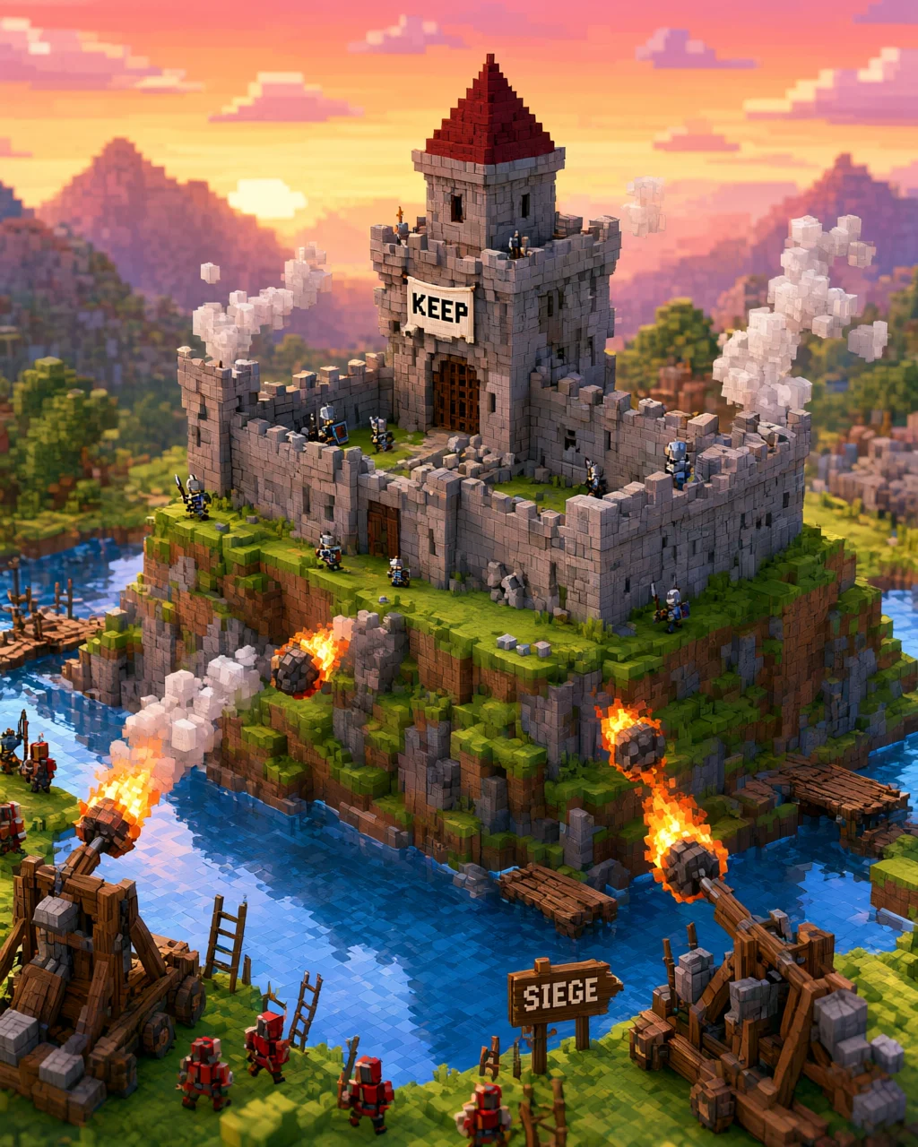 Voxel Castle Under Siege