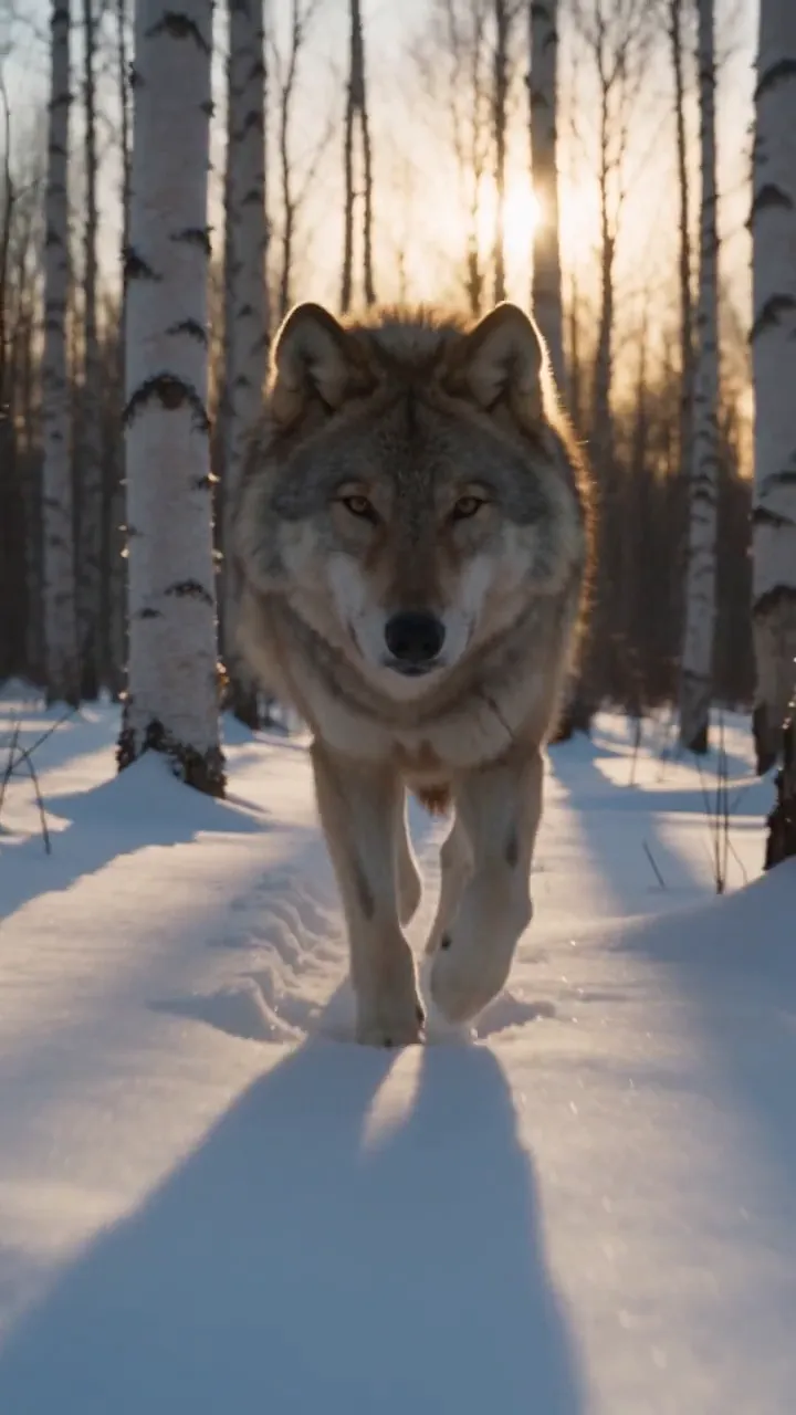 Tracking a Wolf Through Birches