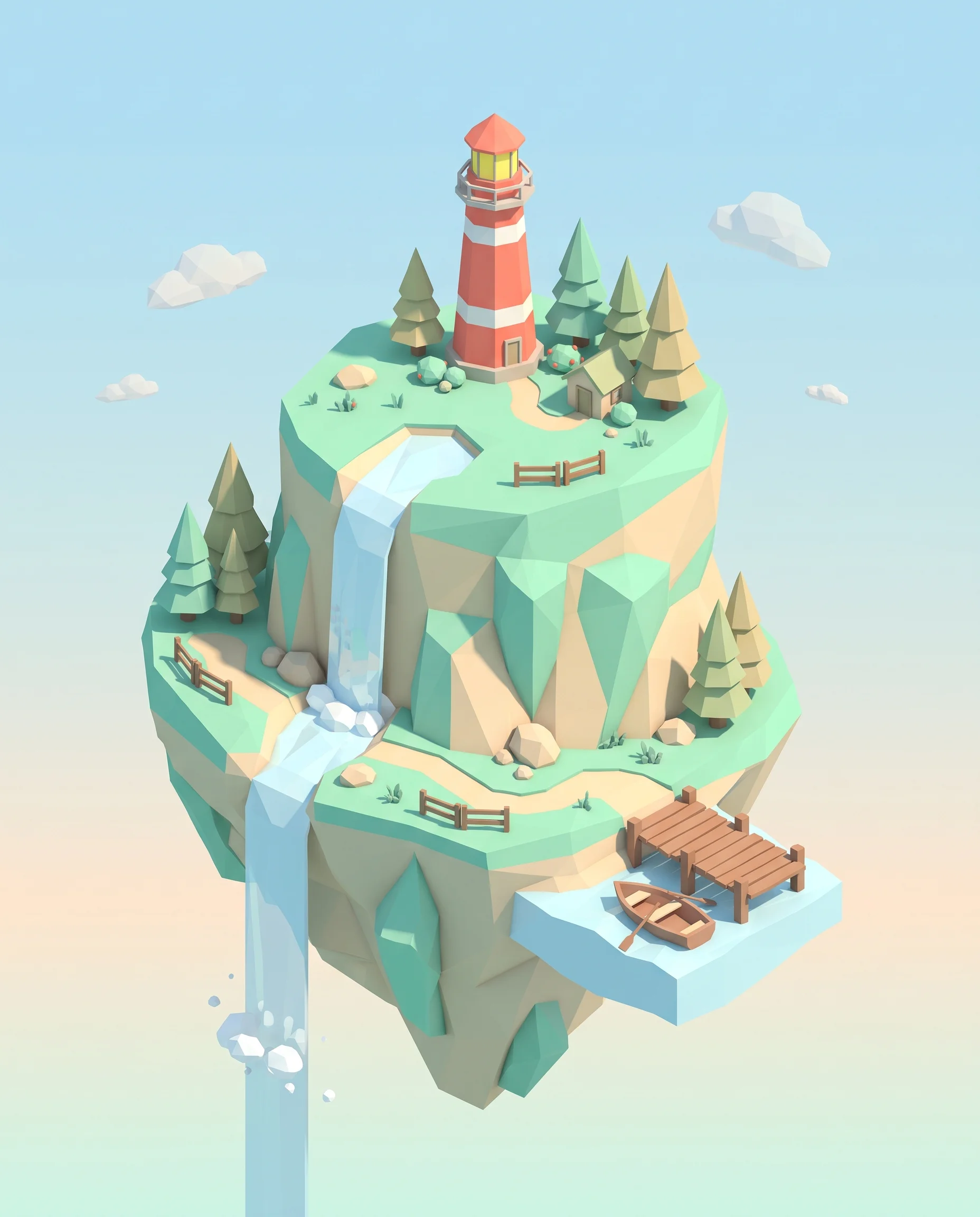 Low-Poly Island Diorama